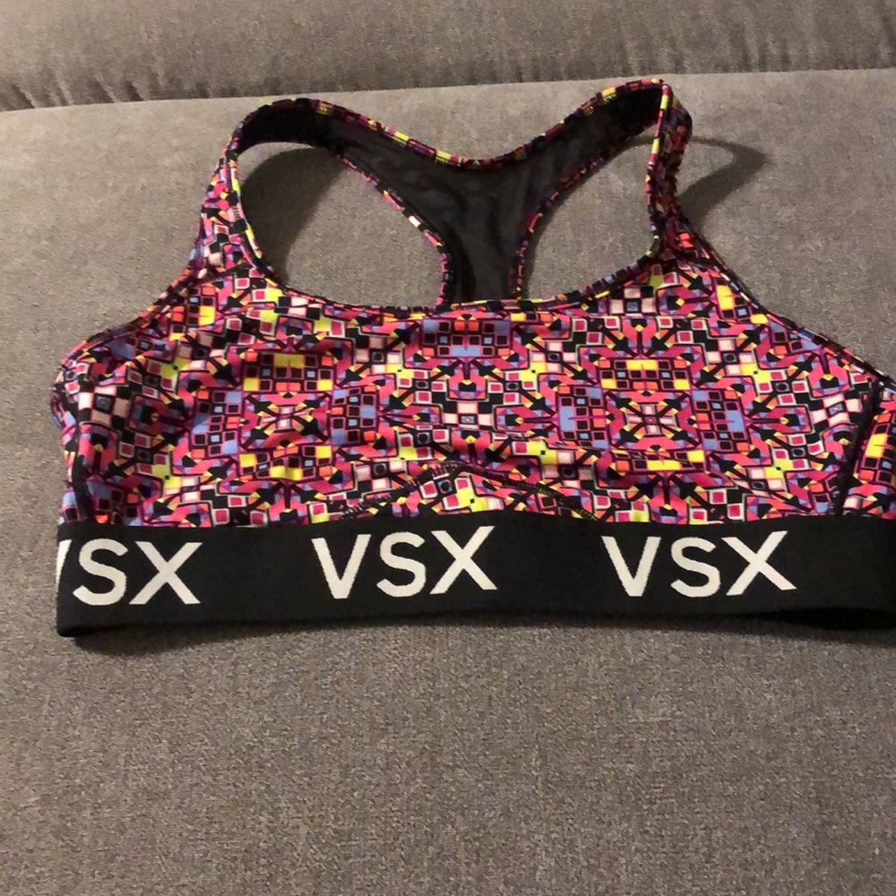 VICTORIA SECRET SPORT MUILTI COLORED SIZE LARGE SPORTS BRA EUC